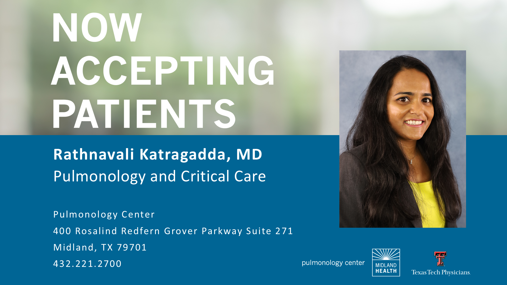 Dr. Katragadda accepting new patients